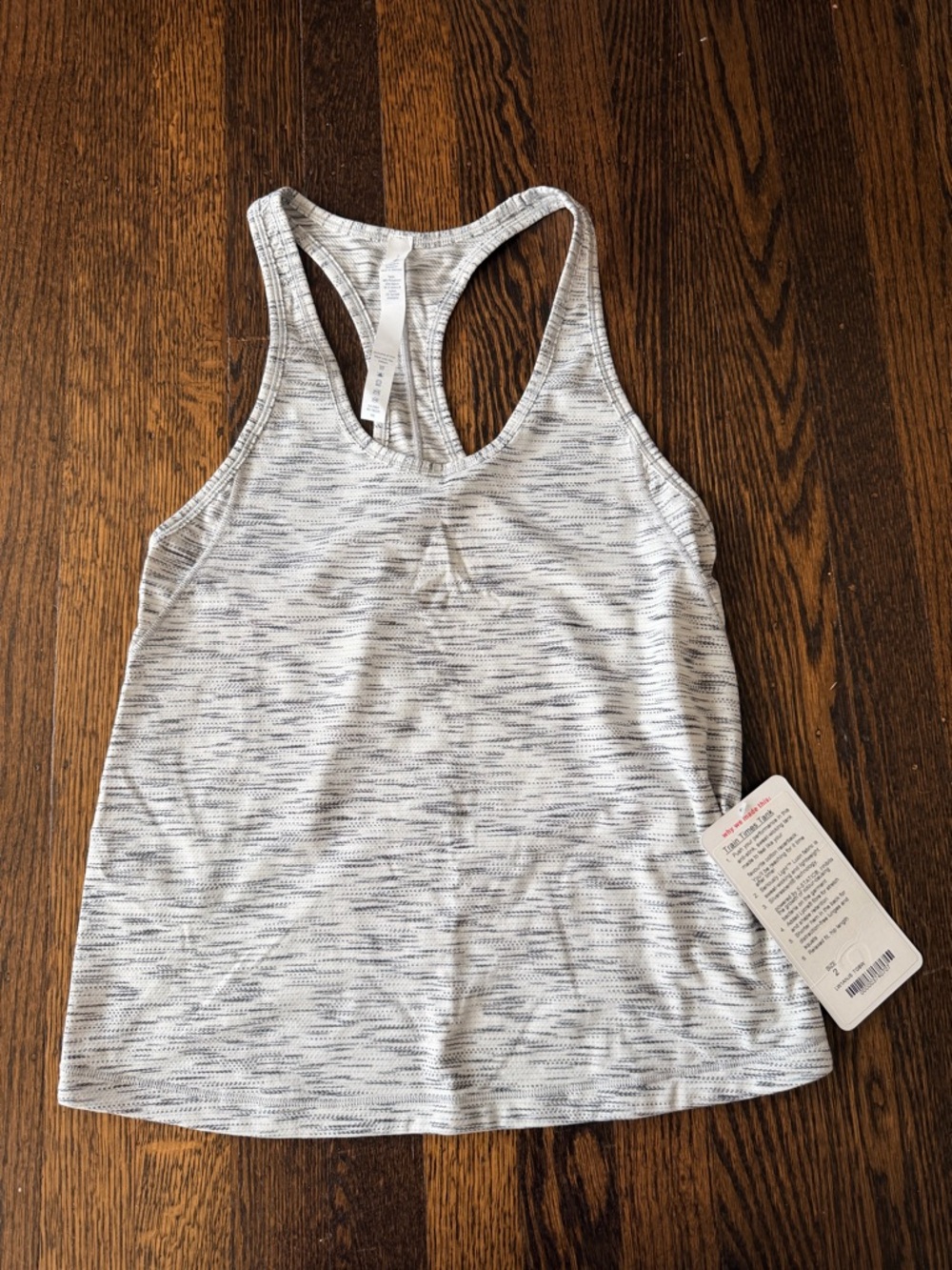 lululemon athletica White Heather Racerback Train Times Tank 2